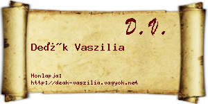 Deák Vaszilia névjegykártya